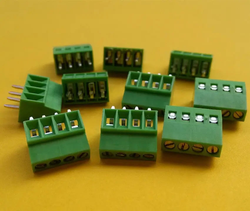 

10pcs 4 Poles/4 Pin 2.54mm/0.1" PCB Universal Screw Terminal Block Connector