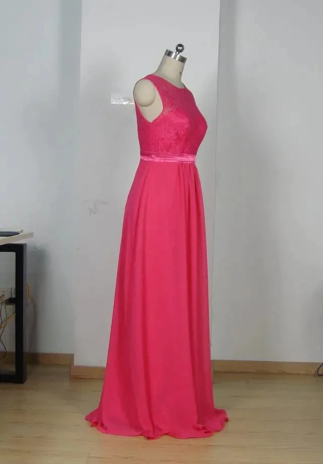 

Fashion Lace Chiffon A Line Bridesmaid Dresses