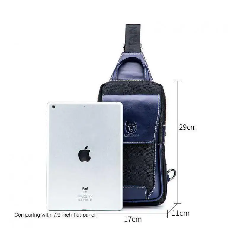 

YourSeason Casual Cow Leather Men Fashion Chest Bags 2021 Cowhide Male Messenger Bag Multi-function