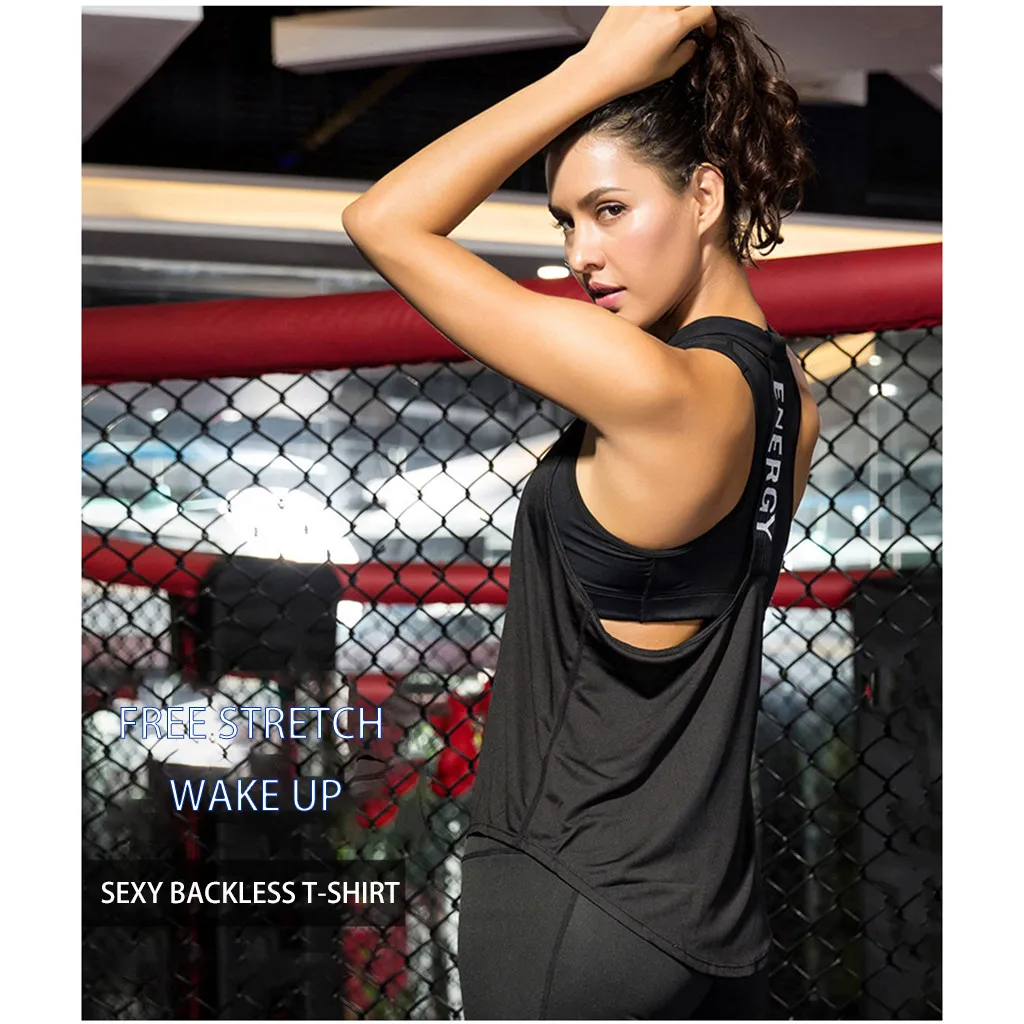 Женский спортивный жилет SAGACE майка без рукавов для йоги эластичная занятий