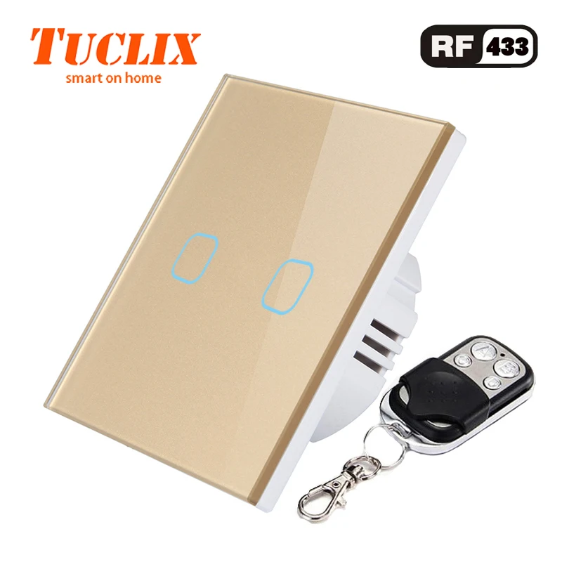 TUCLIX EU/UK 2 gang 1 way дистанционное управление сенсорный выключатель настенный