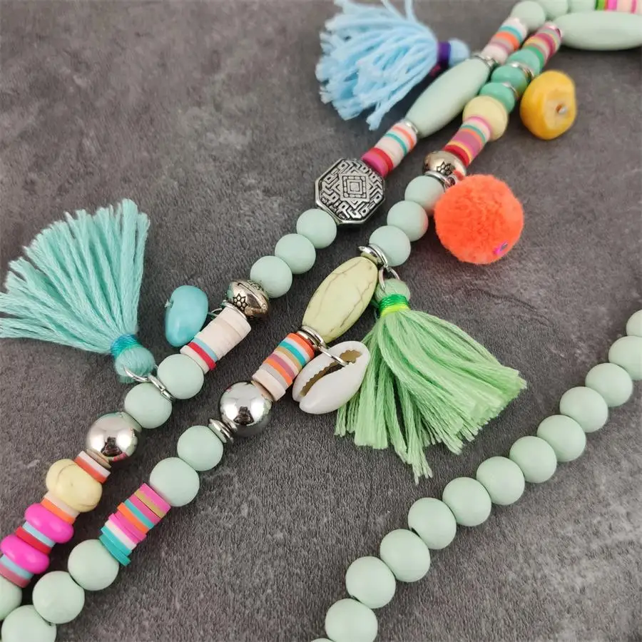 Деревянные бусины богемное женское ожерелье бохо ювелирные изделия Strand Shell