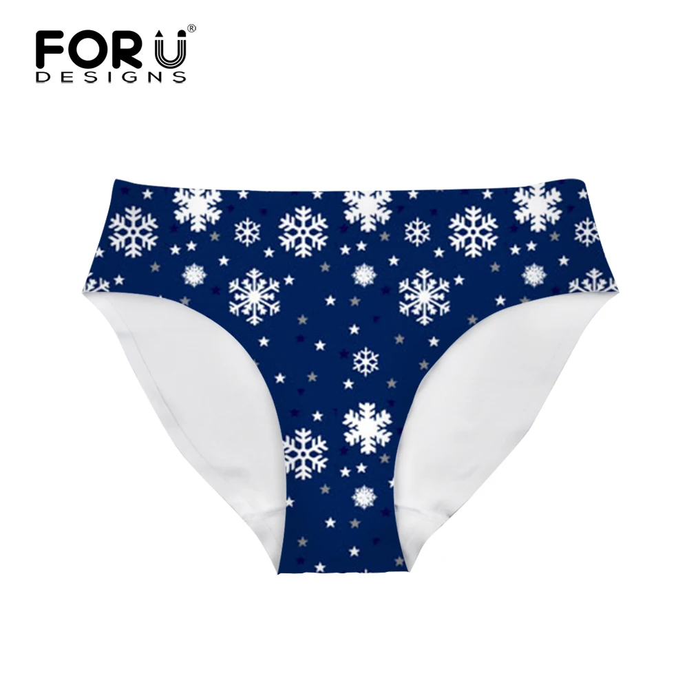 FORUDESIGNS/новогодний фестиваль, женское нижнее белье со снежинками и рождественским принтом, женские трусики, Дамское сексуальное нижнее белье, танга, стринги, стринги - Цвет: RI416AM