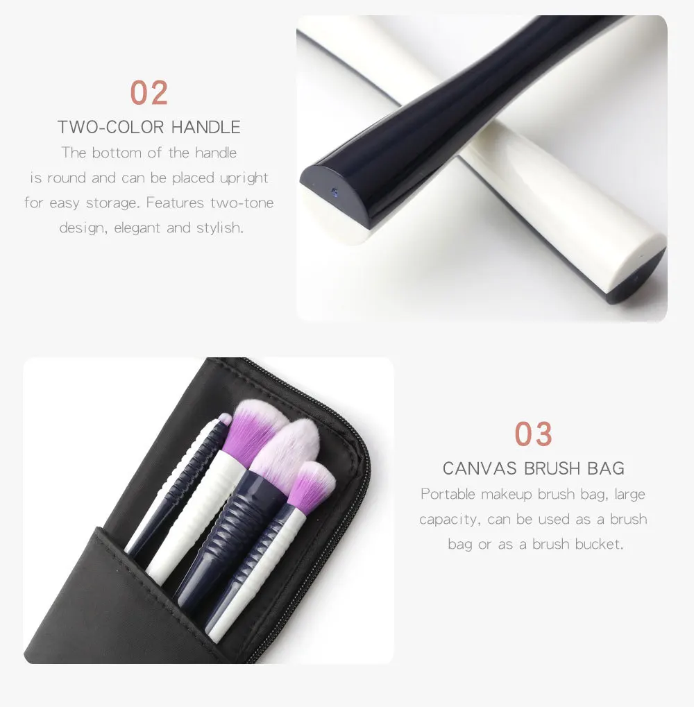 

9 Pieces 2019 Hot Selling Customize Wholesale Premium Quality Professional White Black Makeup Brushes Set With Bag Private Label