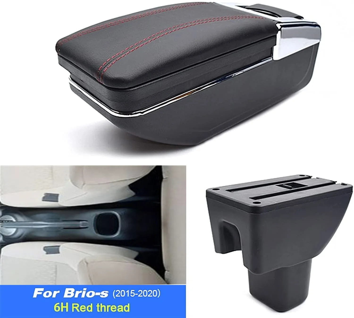 

Free Shipping For Honda Brio Mobilio 2015-2021 Car Armrests Interior Accessories Storage Console Box Arm Rest With Cup Holder