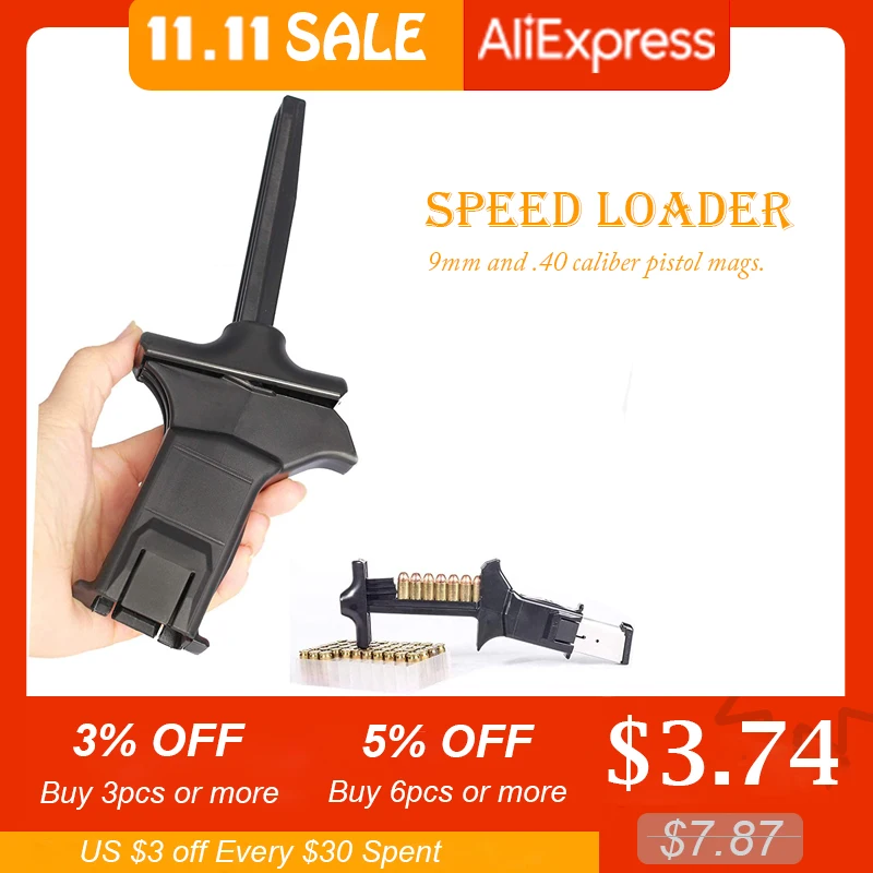 

Universal Magazine Speed Loader for 9mm 0.40 S&W Mags Tactical Systems Quickly Reload Pistol Bullets Loading Tool