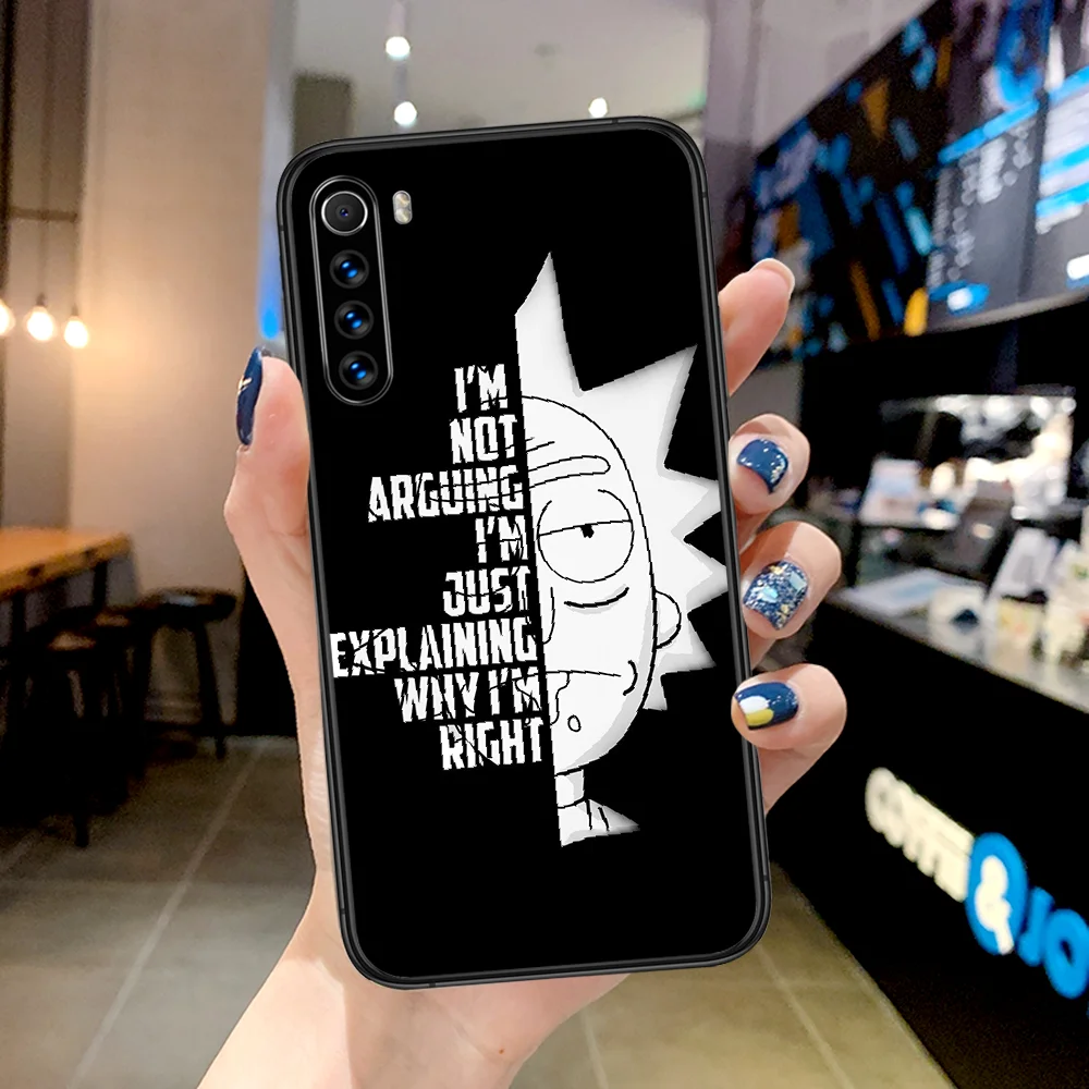 

Cartoon Rickk Funny Mortys Phone Case For Xiaomi Redmi Note 7 8 8T 9 9S 4X 7 7A 9A K30 Pro Ultra black Prime Fashion Cover Soft