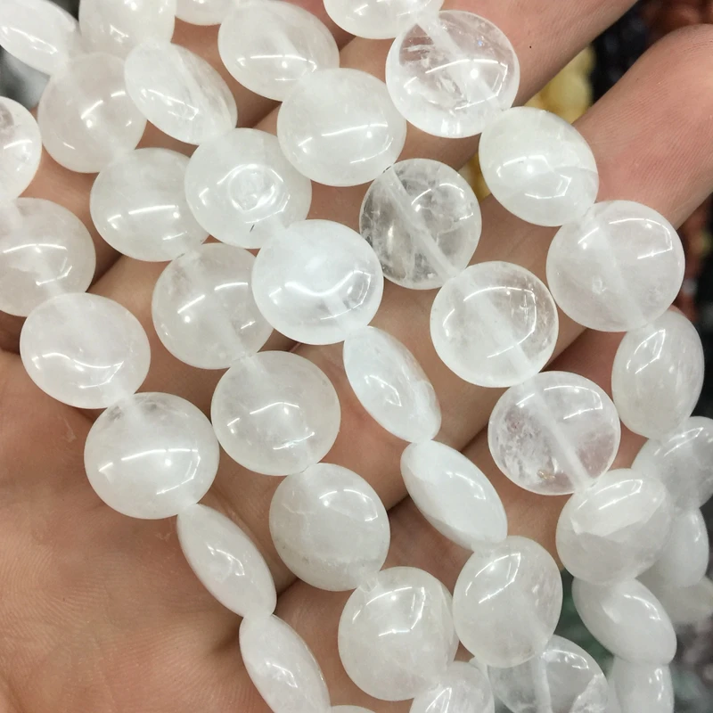 Разноцветные каменные бусины с плоской монеткой круглые 14 мм буфами для