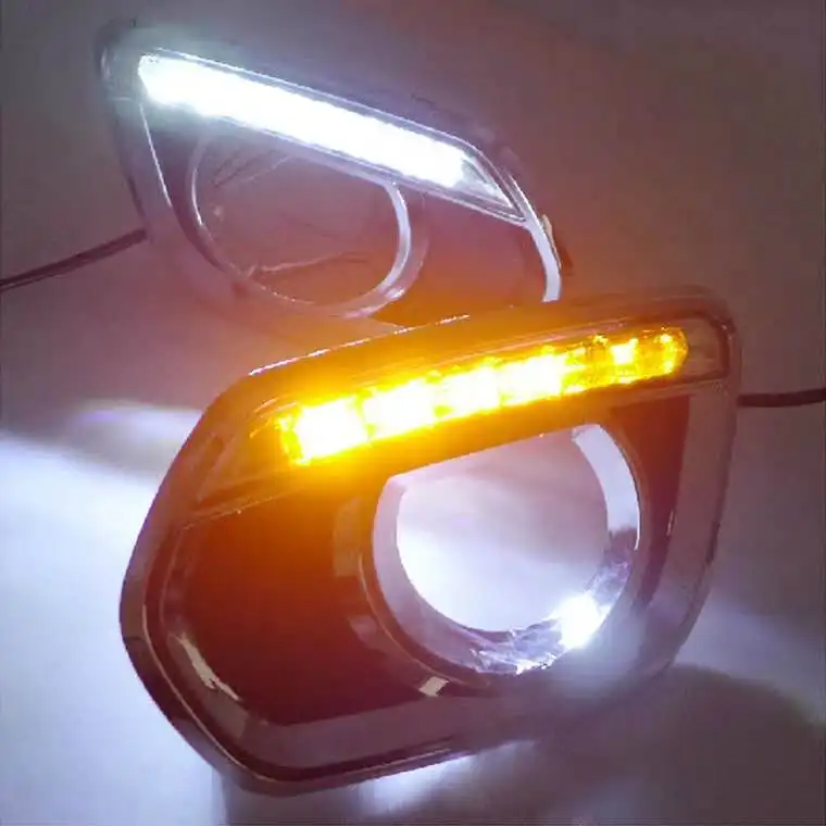 Светодиодные дневные ходовые огни Qirun drl + Желтый Мерцающий сигнал поворота синий