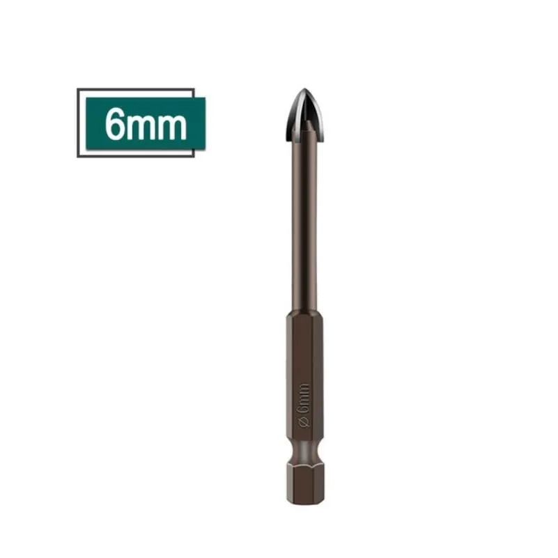 

1 шт. крестообразные шестигранные насадки для плитки, Открыватель отверстий для стекла, керамики, бетона, сплав 3 мм-12 мм, стандартная прочнос...