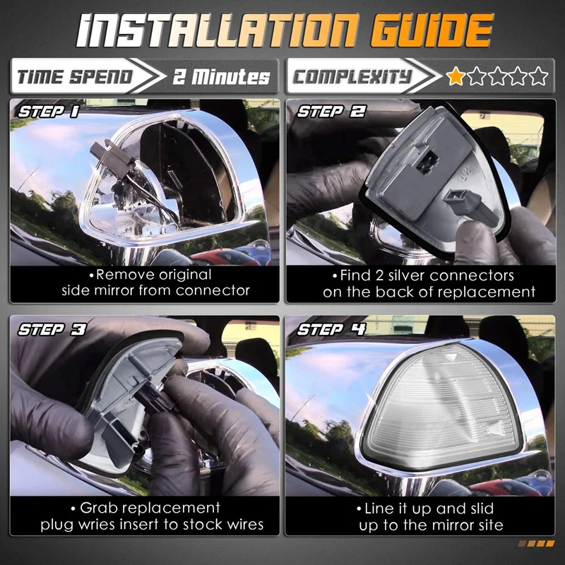 

for 2010-2018 Dodge Ram 1500 2500 3500 4500 5500 Side Mirror Marker Lamps Turn Signal Light 68302828AA 68302829AA