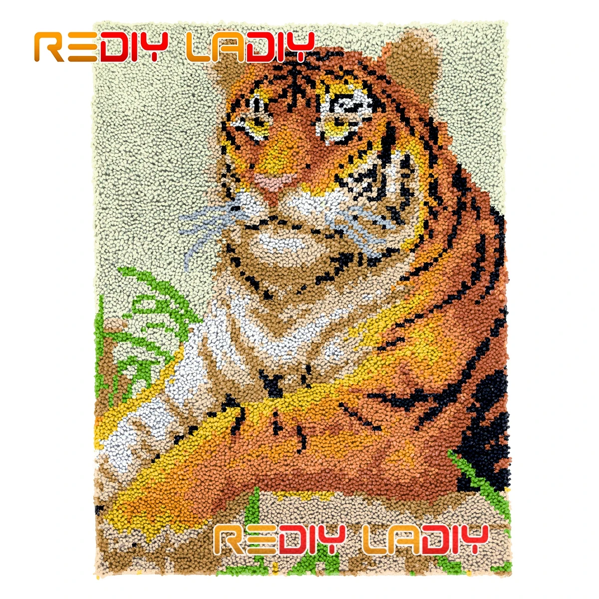 

Крюк с защелкой ковер Наборы ленивый Тигр DIY ковер плюшевые настенный объемной пряжи валика искусств, связанный крючком коврик Хобби & Crafts