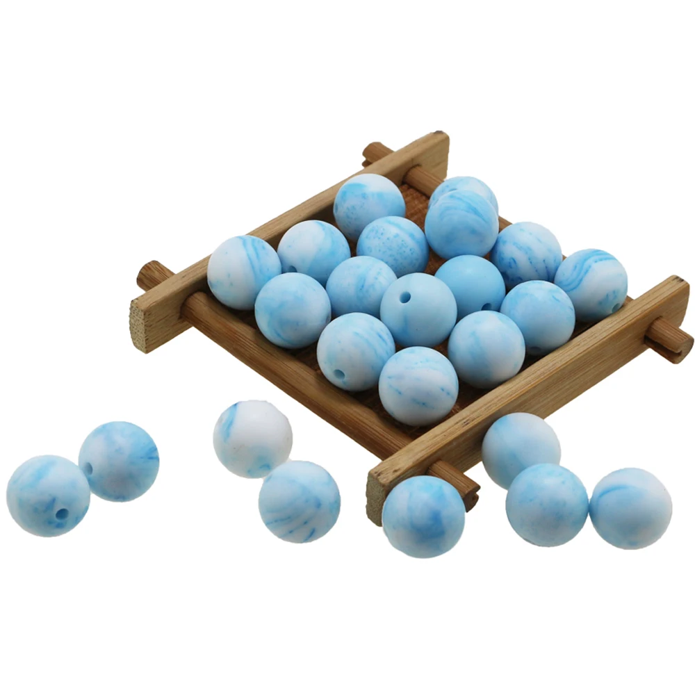 50 шт., силиконовые бусины для прорезывания зубов, 10-20 мм