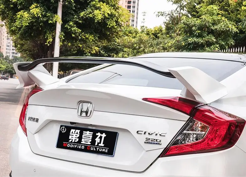 Тип-R Стильный спойлер из ABS краски для заднего крыла багажника губ хвоста Honda Civic