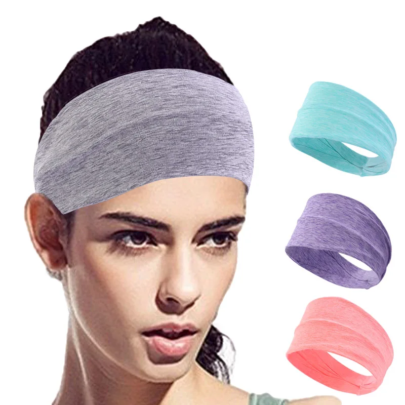

Sports Headband Elastic Sweat Band Yoga Cycling Sports Sweatband Women GYM Hair Band Breathable Head Wear Safty Solid Color New