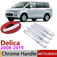 for mitsubishi delica 20082019 chrome door handle cover car accessories stickers trim set 2009 2010 2011 2013 2015 2017 2018
