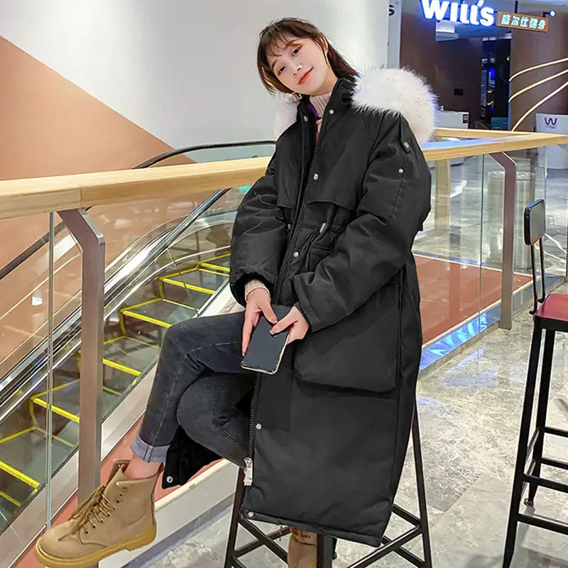 

Winter Jacket Women Parkas Padded Mujer Chaqueta Fashion Down Cotton Female Coat Warm Thick Solid Hooded Long Woman Coats Q3083