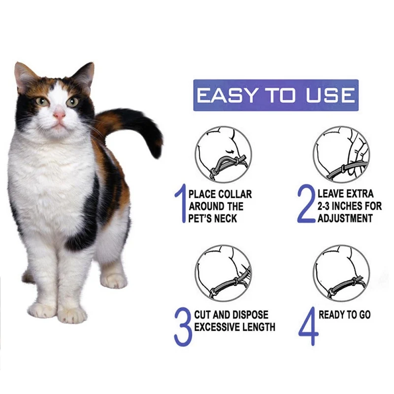 

Pet Dogs Calm Collar Cat Dog Soothe Collar Adjustable TPR Neck Strap 8 Months Relieve Collar Anxiety Remove Restlessness For Dog