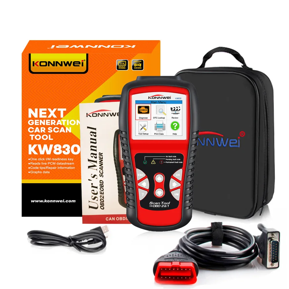 

Прибор для диагностики ошибок автомобиля KW830 OBD2, сканер X431 NT301 AD310 AL519