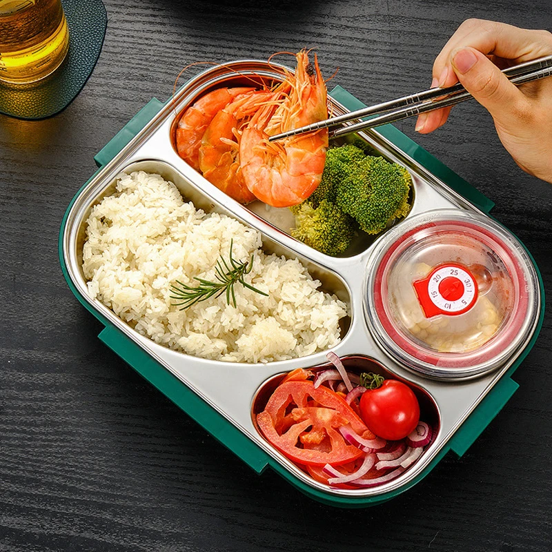 Insulated Lunch Box Stainless Steel Bento With Soup Cup Food Storage Containers Kids Thermal Lunchbox Japanese Snacks Case | Дом и сад