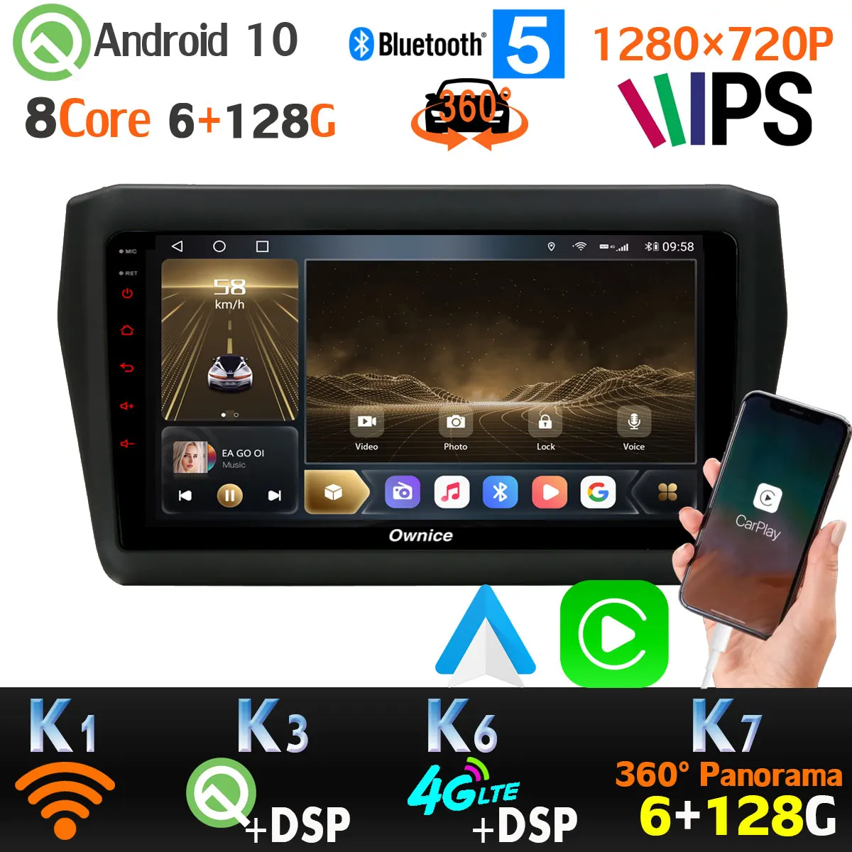 6G + 128G 1280*720 Android 10 0 для Suzuki Swift 2017-2020 автомобильный DVD-плеер GPS радио Мультимедиа