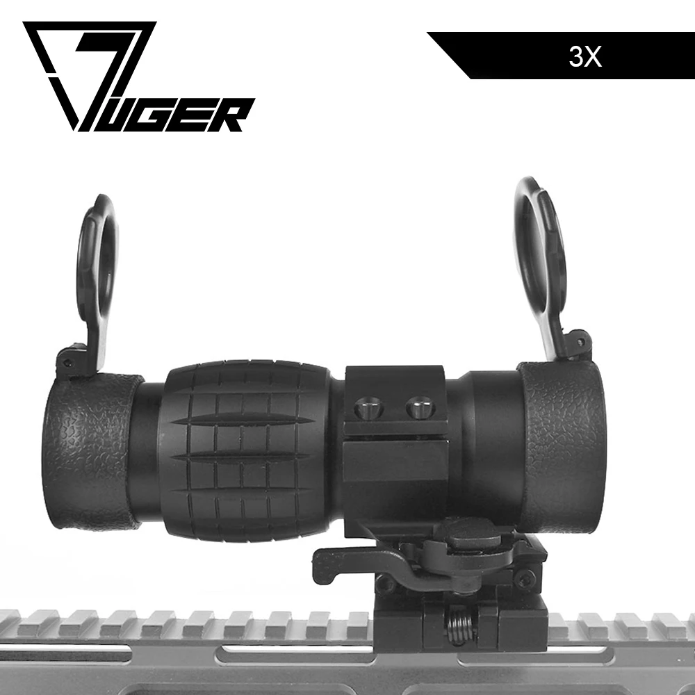 

LUGER 3x Magnifier Optics Sight Riflescope Tactical Red Dot Sight Scope With Side Flip Picatinny Rail Mount For Airsoft Air Gun