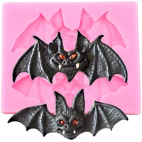 3d bat silicone mold diy halloween chocolate cupcake topper fondant cake decorating tools candy polymer clay resin moulds