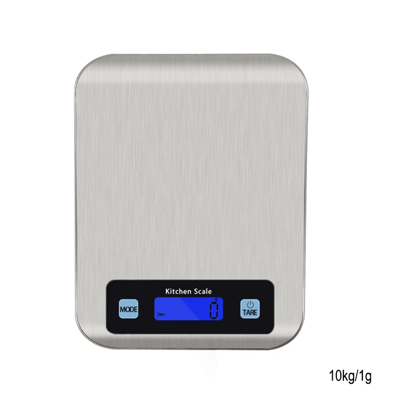 

10kg/5Kg Kitchen Scale Stainless Steel Weighing Scale Food Diet Postal Balance Waterproof Measuring Tool LCD Electronic Scales