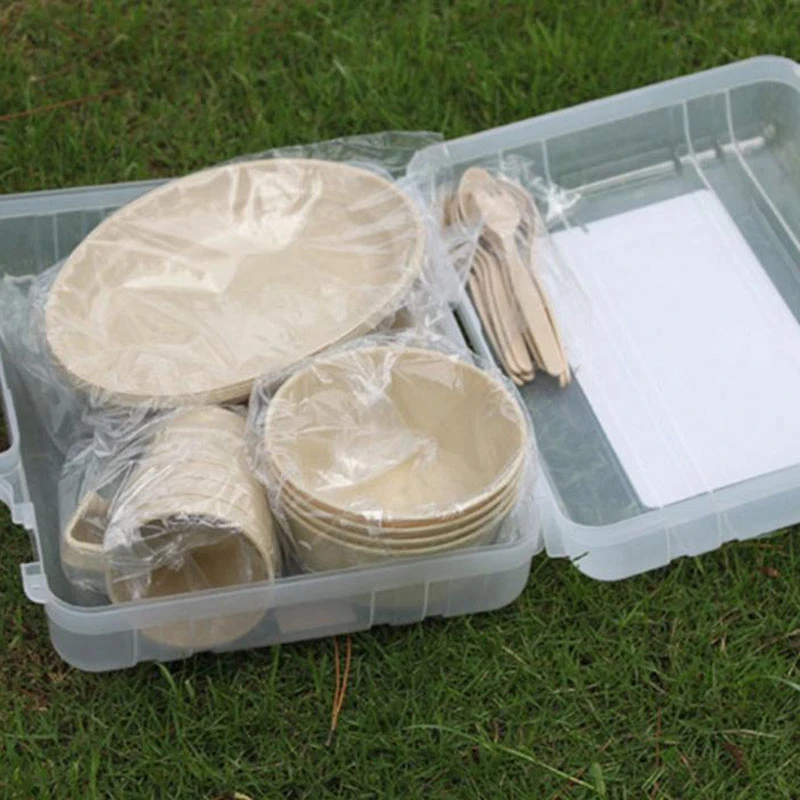 Открытый Пикник барбекю портативный пластиковый комплект посуды чаша набор