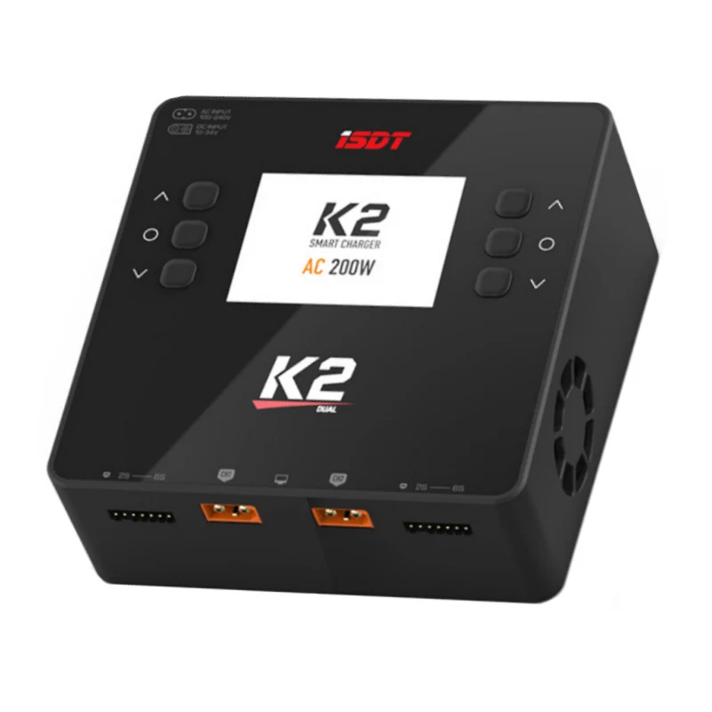 ISDT K2 AC 200 Вт DC 500Wx2 20A Двухканальное балансирующее зарядное устройство Lipo с двумя