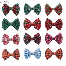 Pinzas para el pelo de rayas de nieve para Mujer, pasador de lazos de Navidad de 5 pulgadas, horquillas florales a cuadros, accesorios para el cabello para niña y Mujer, 12 unids/lote (4)