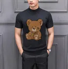 Теплые мужские вязаные пуловеры, мужской свитер, Зимние Повседневные свитеры с коротким рукавом и стразами, мужские топы