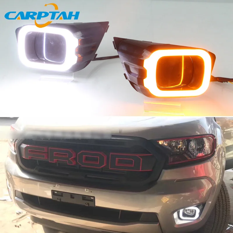 Светодиодный дневной светильник для Ford Ranger T8 2019 2020 Водонепроницаемый 12V желтый