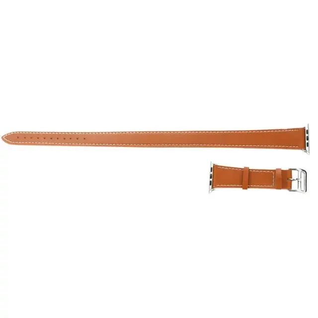 brown Ремешок mixcolor для iWatch серии 5 4 3 2 1 Двойная кожаная Петля для Apple Watch 42 мм 38 мм 40 мм 44 мм Мода - Цвет ремешка: brown