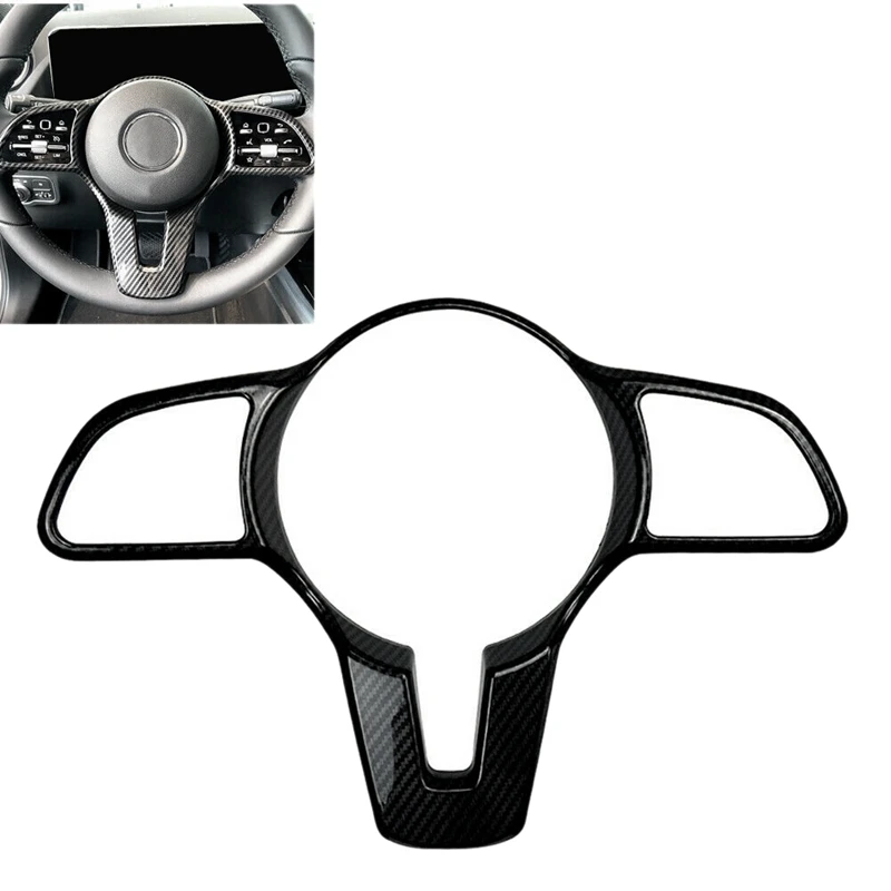 

AU04 -Carbon Fiber Steering Wheel Trim Cover for Mercedes Benz A/B/C/E/CLA/GLA/GLB/GLE Class 2019+