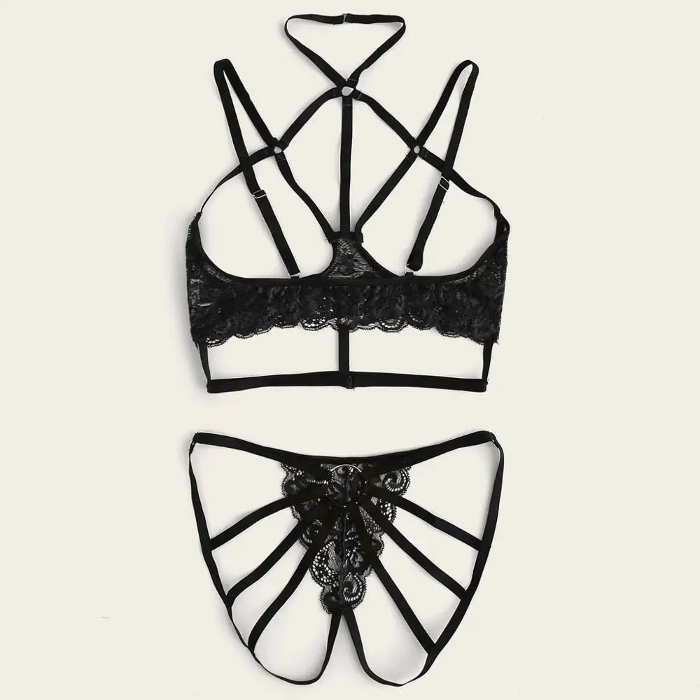 Новинка женское кружевное нижнее белье большого размера бюстгальтер + стринги