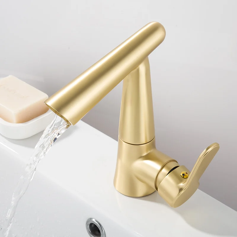 Однорычажный смеситель для раковины вращающийся на 360 градусов Носик латунный