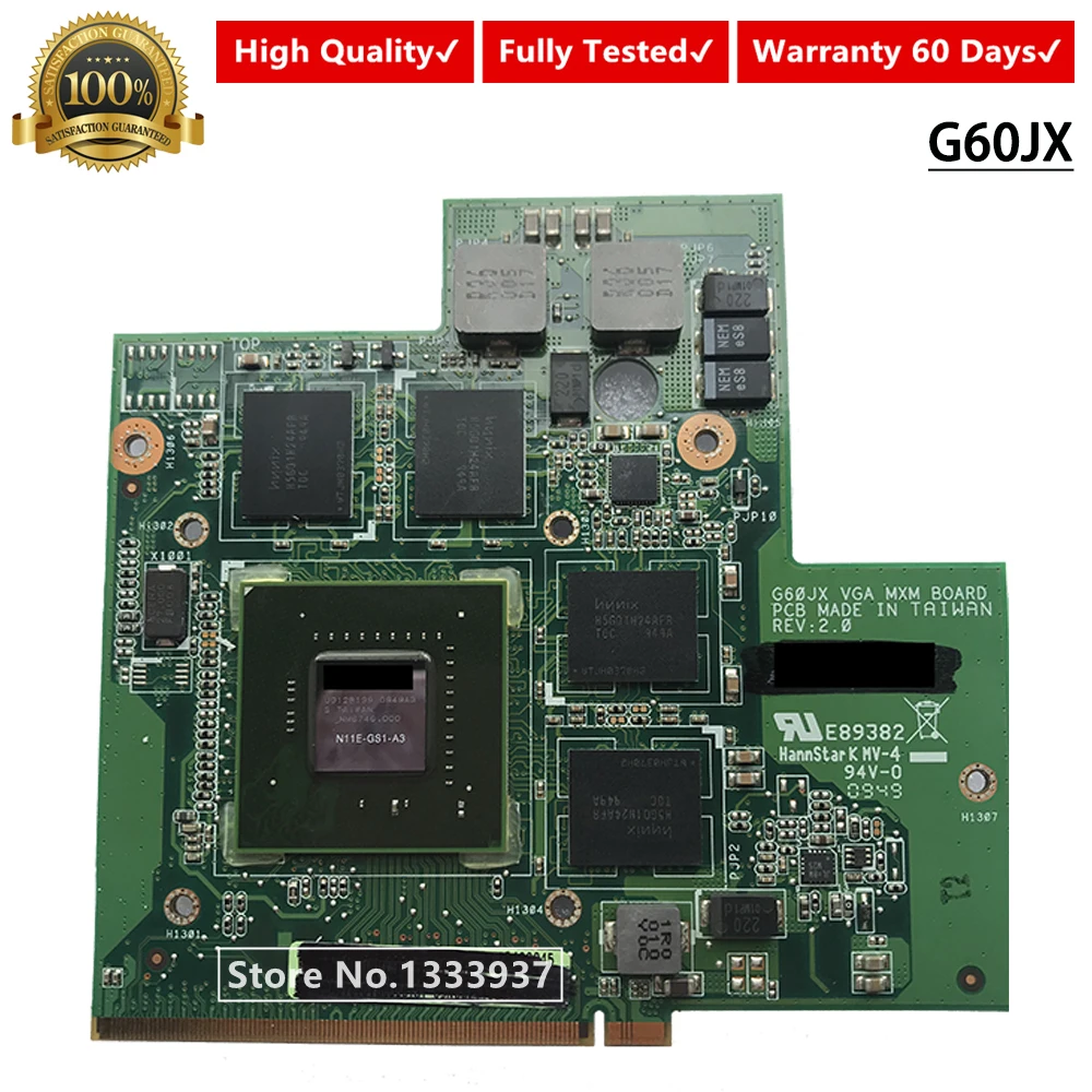 

Для Asus G60JX G60 G51JX ноутбук vga карты GTS360M GTX 360M PN внутренней катушкой, 60-NYLVG1000-C11 ноутбук N11E-GS1-A3 1 ГБ VGA Графическая видеокарта