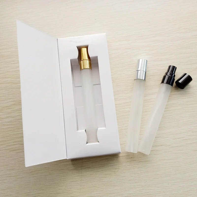 

50Pieces/Lot 10ml Empty perfume bottle Frosted glass bottle Customizable Paper Boxes With Atomizer Empty Perfume Packaging