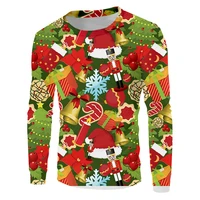 xmas santa tree crewneck sweats 3d merry christmas cartoon print sweatshirts happy new year gift lover pullover top wholesales
