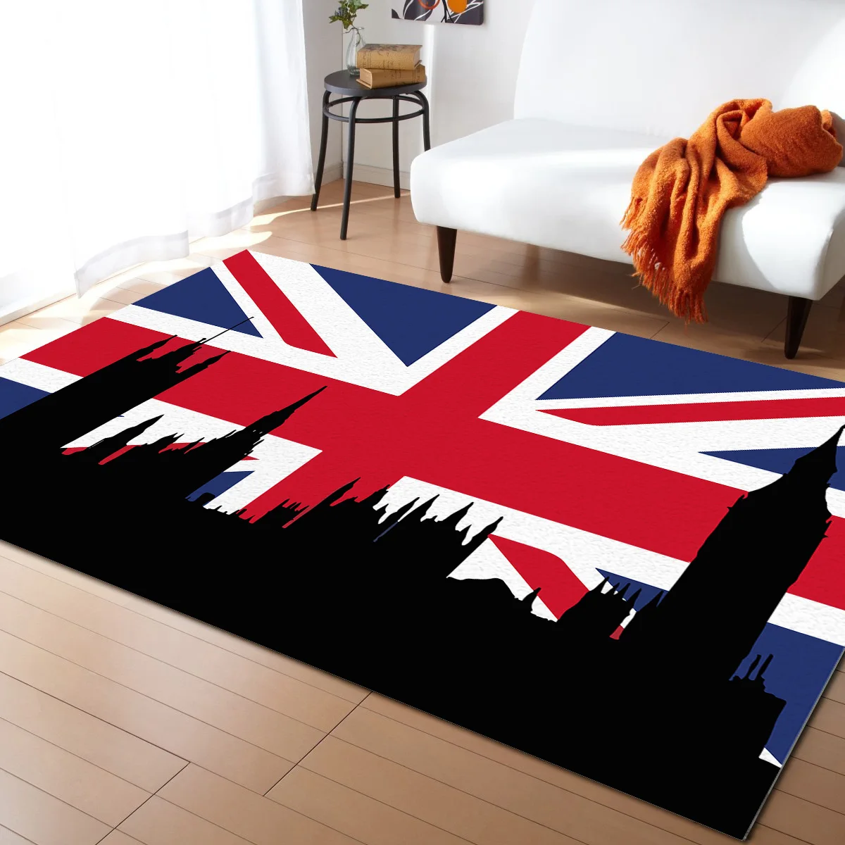Британский флаг силуэт большой бен ковры для кровати Современный домашний