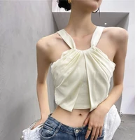 2022 summer new sexy temperament self cultivation exposed belly button short outer wear camisole women y2k tops for women