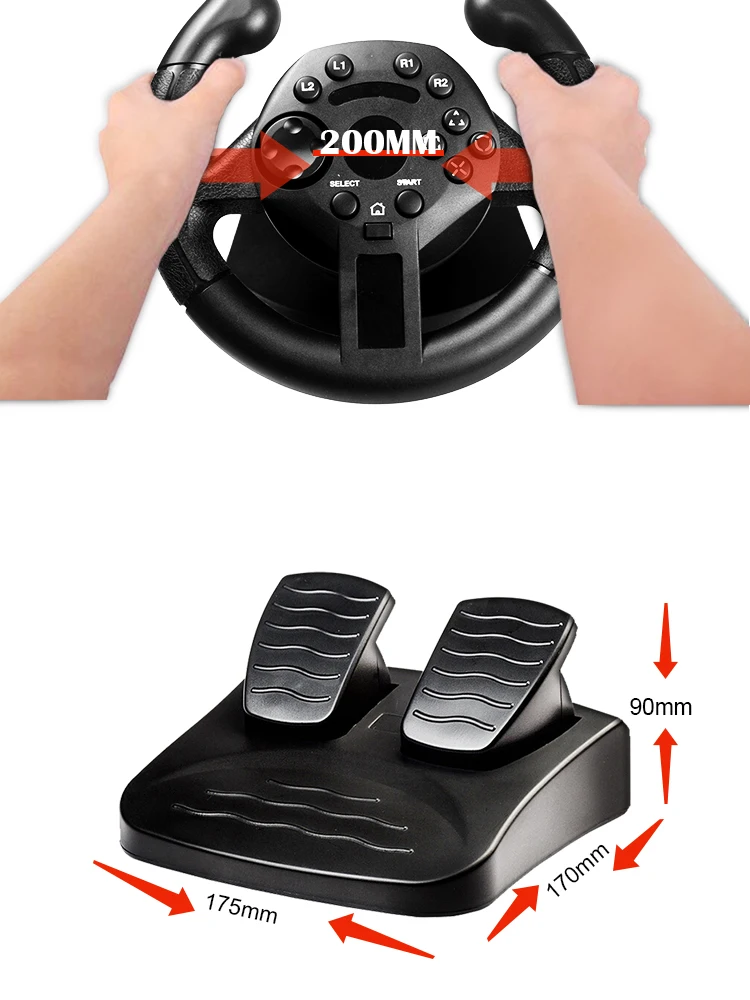 Steering-wheel set pc computer PS3 sim racing Game wheels for ps3 gaming steering wheel with pedals ruedas volante | Электроника