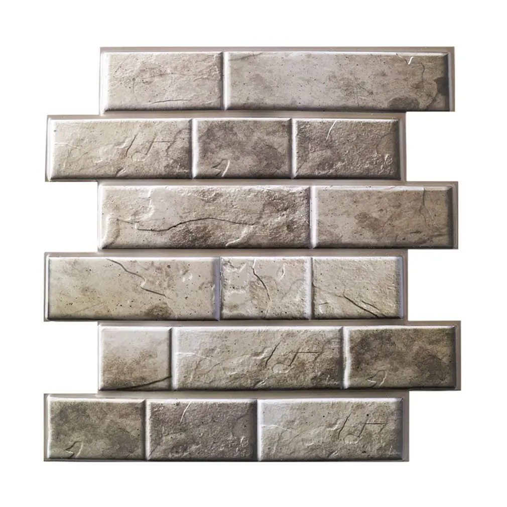 

3D Three-dimensional Tile Stickers Anti-collision Stickers PVC Wall Stickers 30x30cm Beautification Decoration