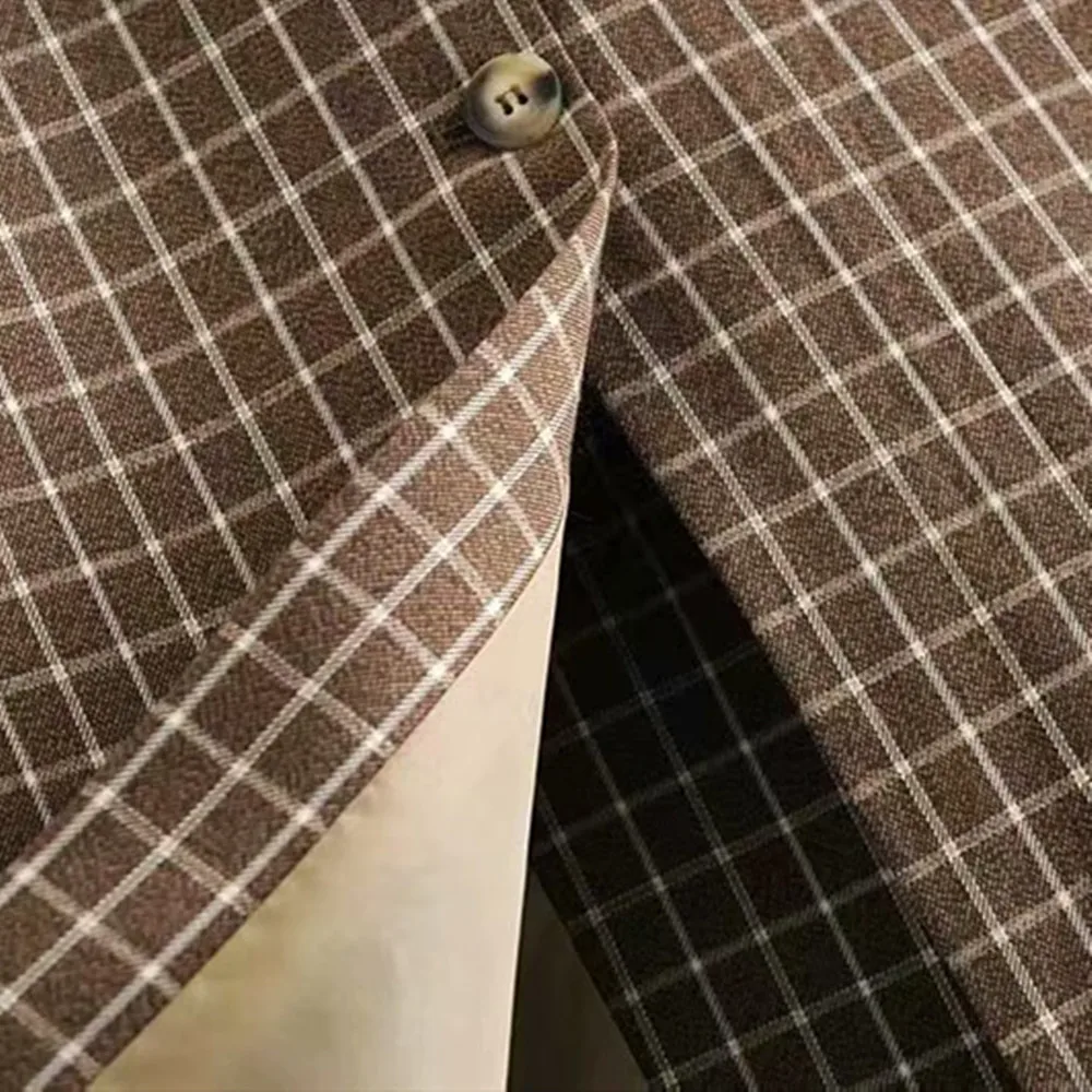 

2021 new classic Plaid suit double breasted women's suit coat