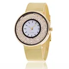 Женские кварцевые часы с сетчатым браслетом, цвет: золото, розовое золото и серебро