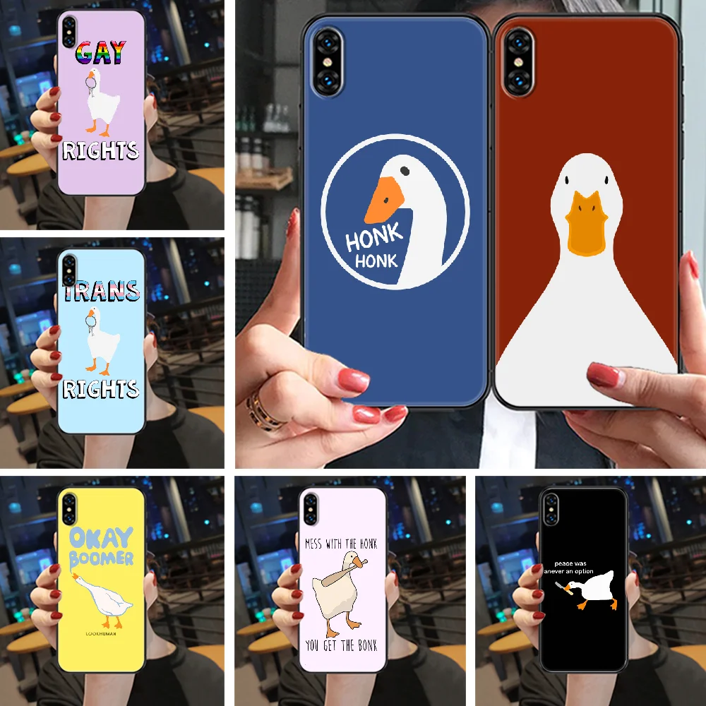 

Untitled Goose Game Duck Phone Case Cover Hull For iphone 5 5s se 2 6 6s 7 8 12 mini plus X XS XR 11 PRO MAX black trend Etui