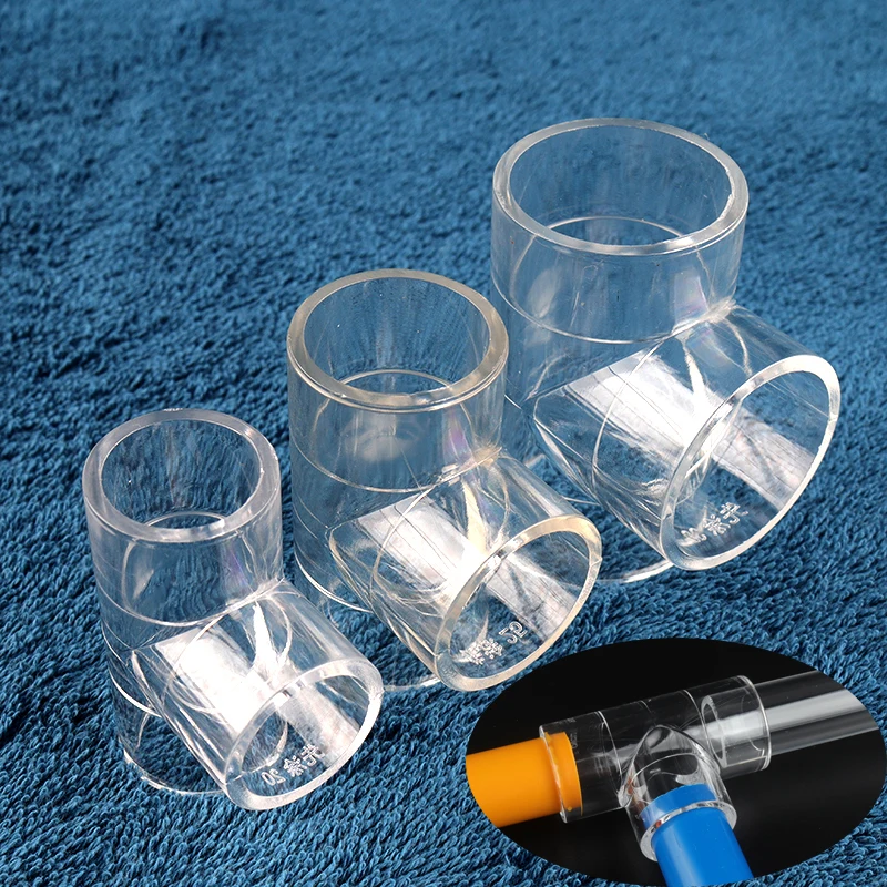 

20/25/32mm Acrylic Pipe Tee Connectors Garden Watering Irrigation 3-Ways Clear Tube Joints Aquarium Fish Tank Tubo Adapters