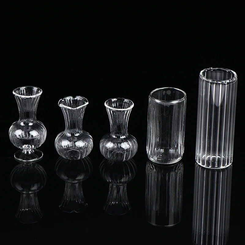 

5 видов стилей 1:12 кукольный домик миниатюра аксессуары Мини Стеклянная бутылка моделирование образец вазы игрушки для кукольного домика ук...