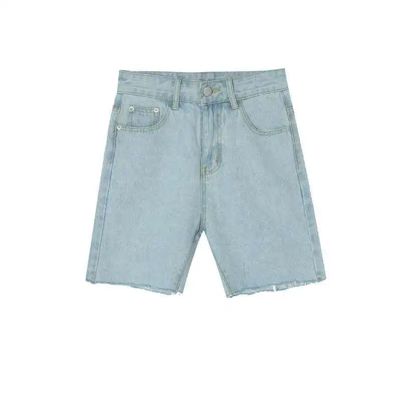 Summer Jean Shorts Frayed Casual Denim Jeans for Men Fashion Black Denim Shorts Male Vintage Jeans Streetwear Men Japan Style